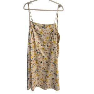 Old Navy Size 4X Cream Tank Top With Ditsy Floral Print Smocked Back for Stretch